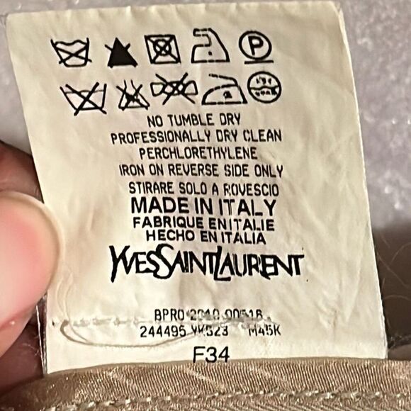 Yves Saint Laurent Women's 34 Cotton Trench Coat Beige Tan Fields Jacket Neutral - Picture 10 of 16